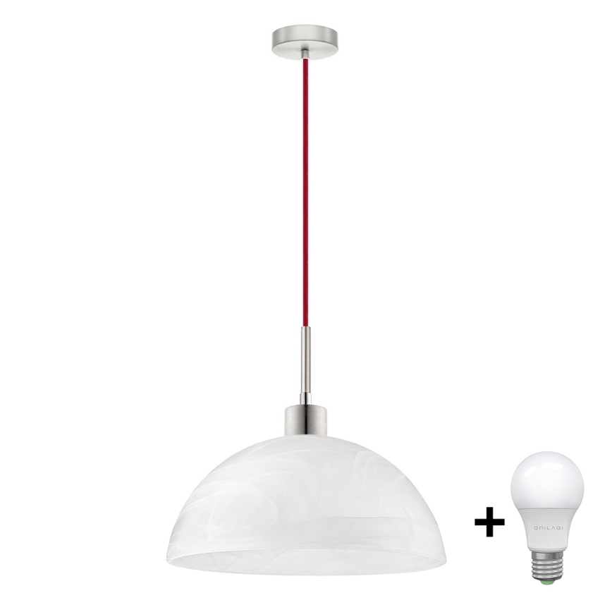 LED Пендел 1xE27/60W/230V бял