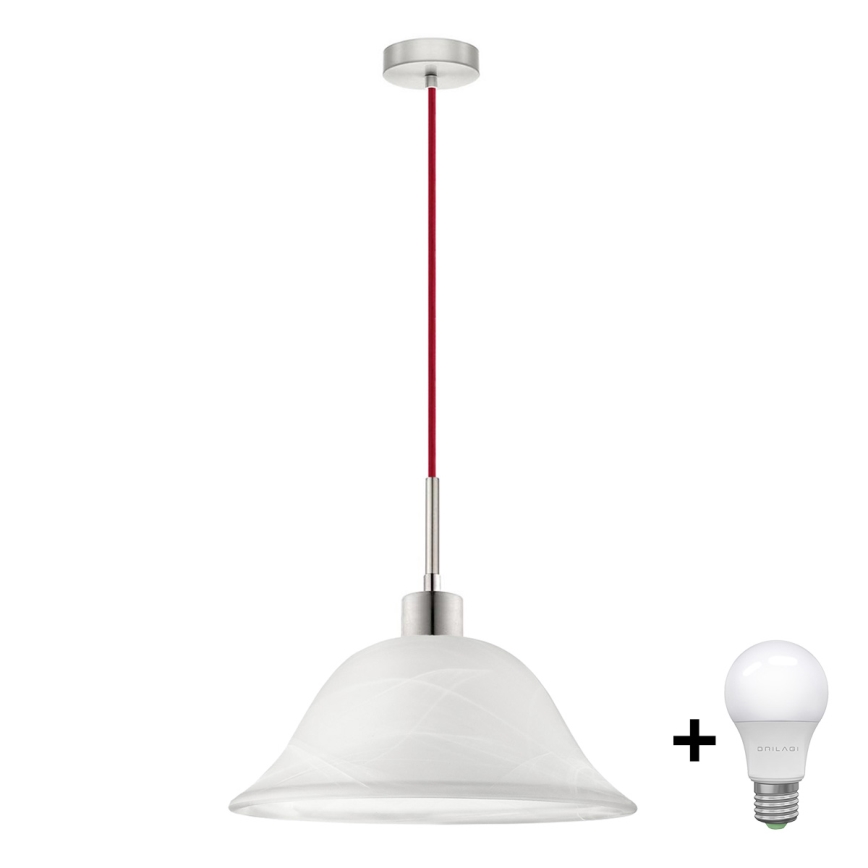 LED Пендел 1xE27/60W/230V бял