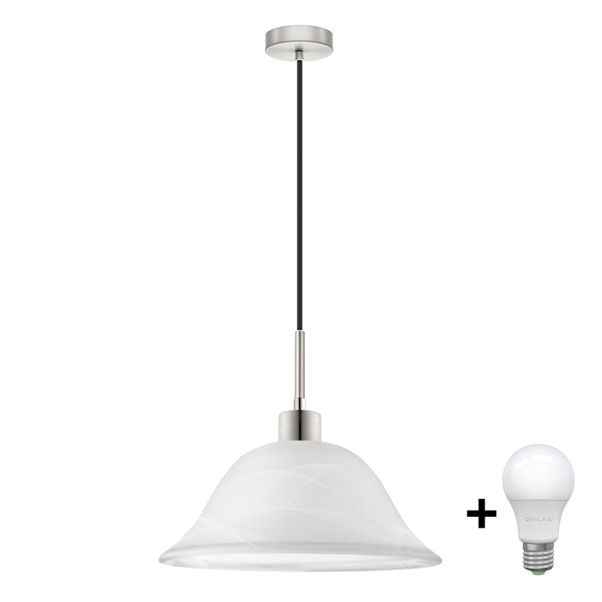 LED Пендел 1xE27/60W/230V бял