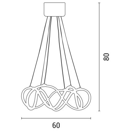 LED Пендел 2xLED/27W/230V 3000/4000/6000K черен