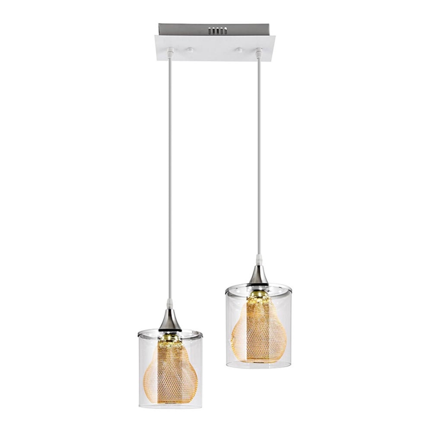 LED Пендел 2xLED/5W/230V бял/прозрачен