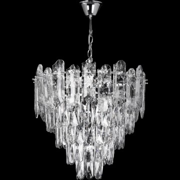 LED Пендел 7xE27/60W/230V + 4xLED/6W Ø 40 см лъскав хром
