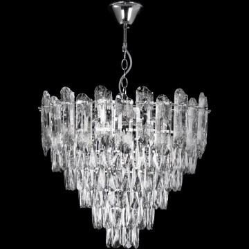LED Пендел 9xE27/60W/230V + 6xLED/6W Ø 50 см лъскав хром