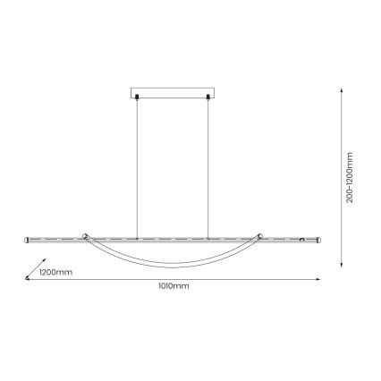 LED Пендел AMBAR LED/35W/230V черен