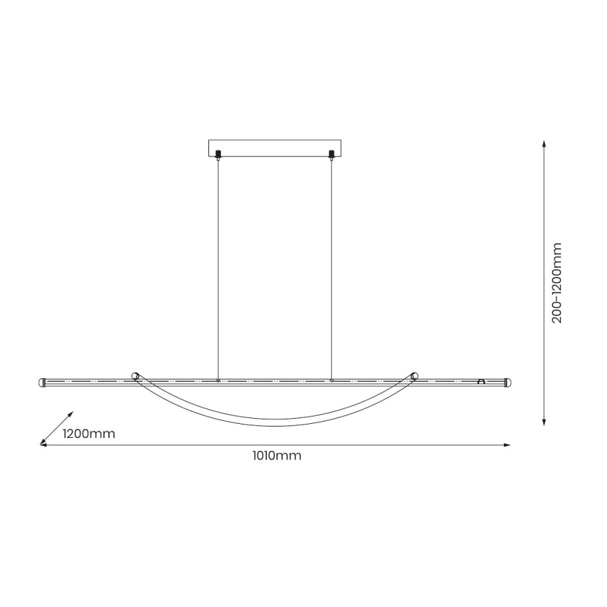 LED Пендел AMBAR LED/35W/230V черен