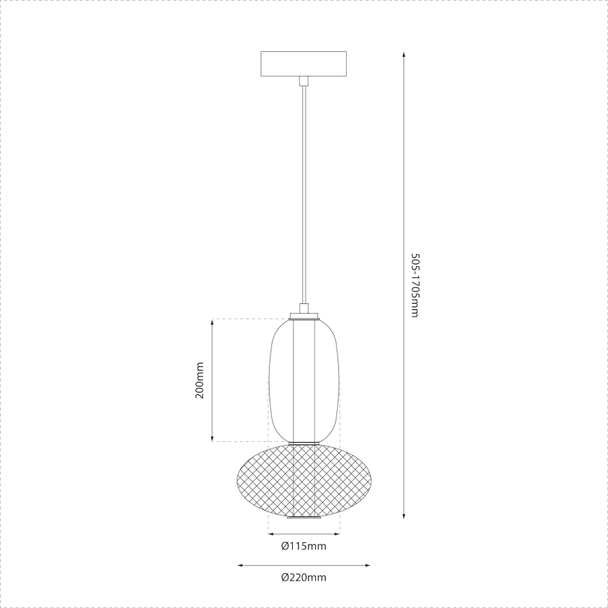 LED Пендел ARAME LED/15W/230V Ø 22 см черен