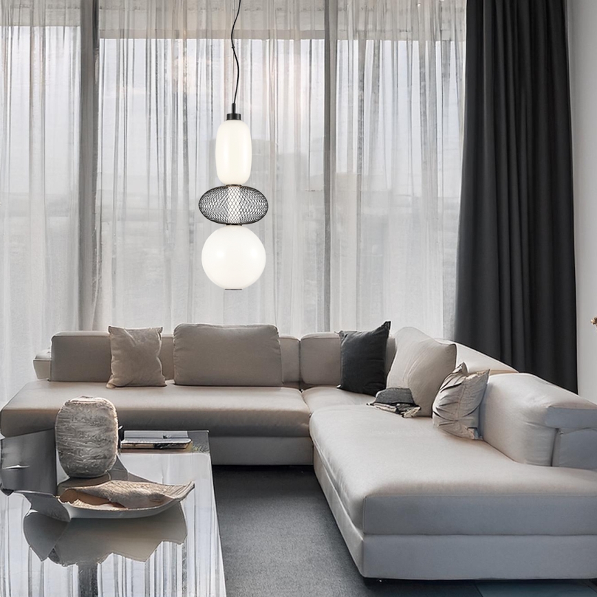 LED Пендел ARAME LED/23W/230V Ø 22 см черен