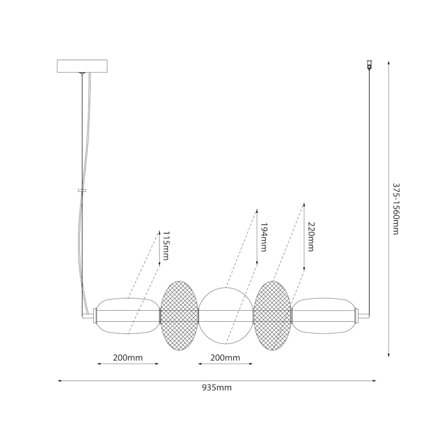 LED Пендел ARAME LED/32W/230V черен