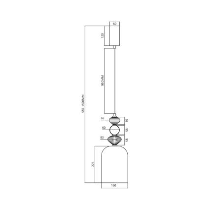 LED Пендел ARTE LED/12W/230V Ø 16 см черен