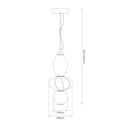 LED Пендел ASCOLI LED/18W/230V Ø 20 см бежов