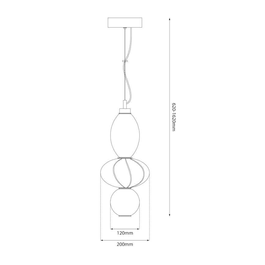 LED Пендел ASCOLI LED/18W/230V Ø 20 см бежов