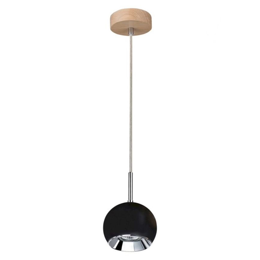LED Пендел BALL WOOD 1xGU10/5W/230V матов дъб