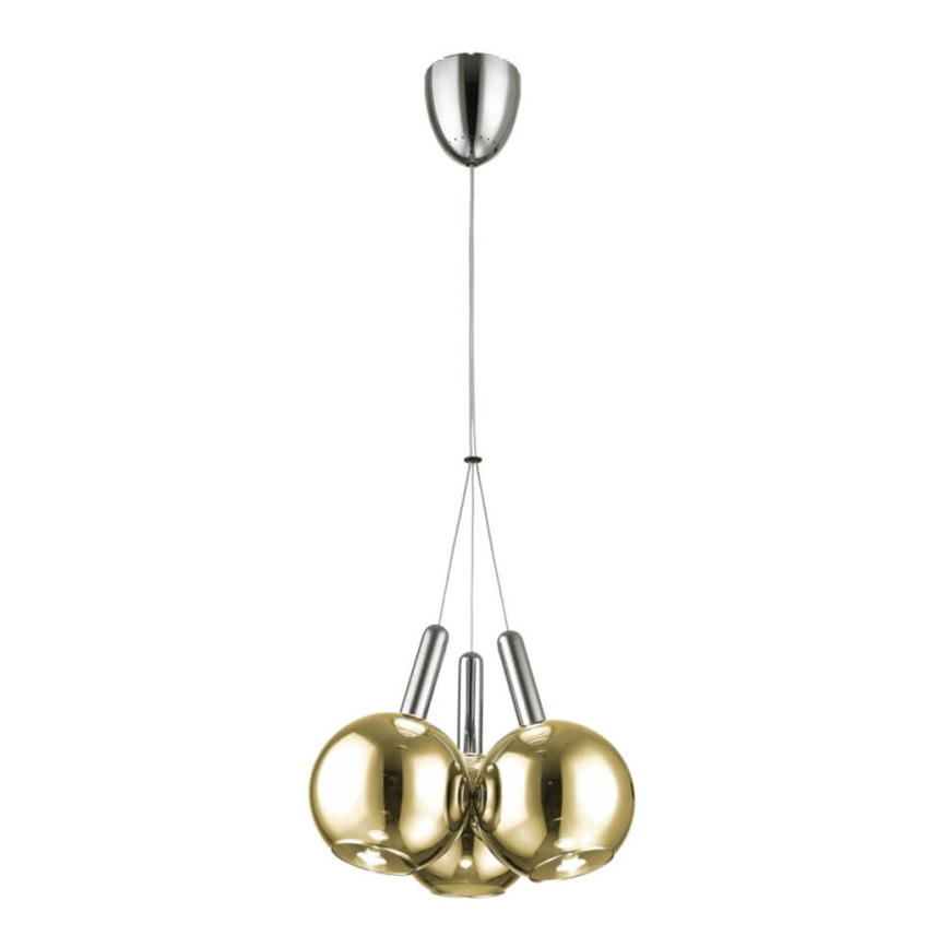 LED Пендел BALLS 3xLED/5W230V златист/матов хром