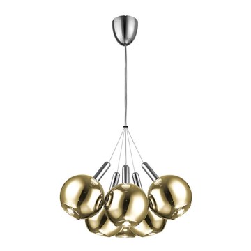 LED Пендел BALLS 6xLED/5W230V златист/матов хром