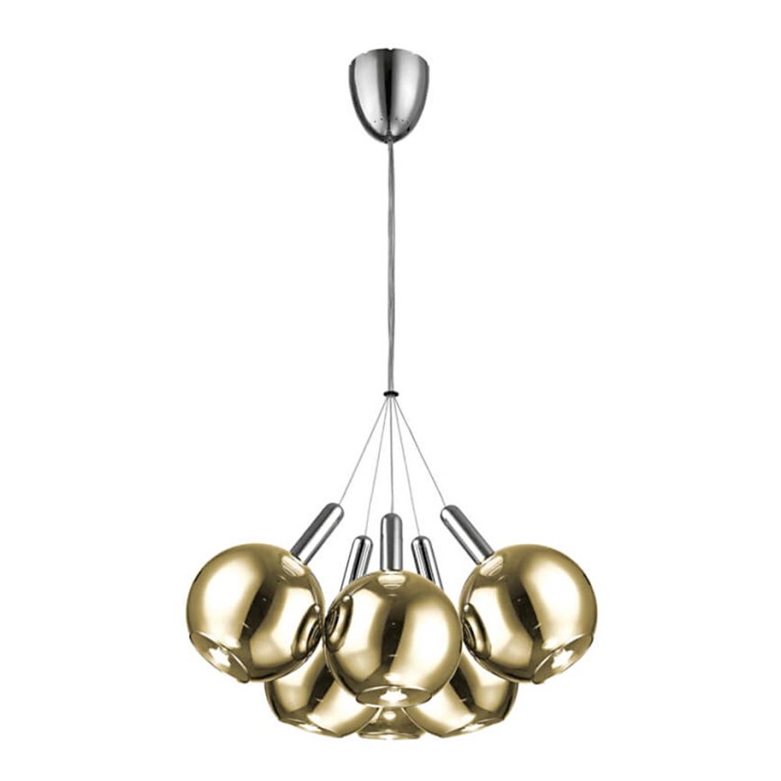 LED Пендел BALLS 6xLED/5W230V златист/матов хром