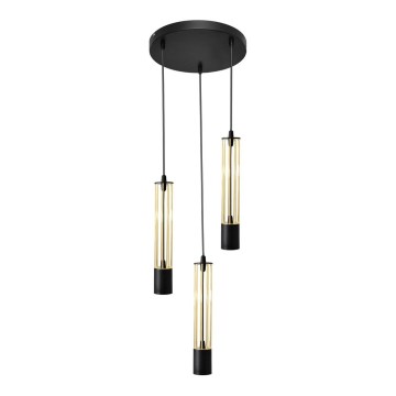 LED Пендел BARS 3xGU10/4,8W/230V черен/златист