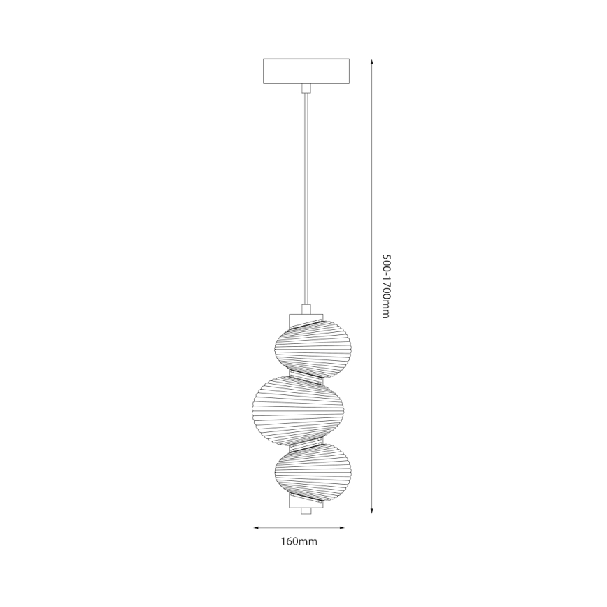 LED Пендел BOLLA LED/12W/230V Ø 16 см опушен