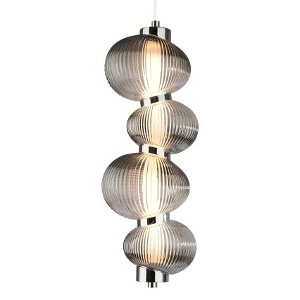 LED Пендел BOLLA LED/17W/230V Ø 16 см лъскав хром/опушен