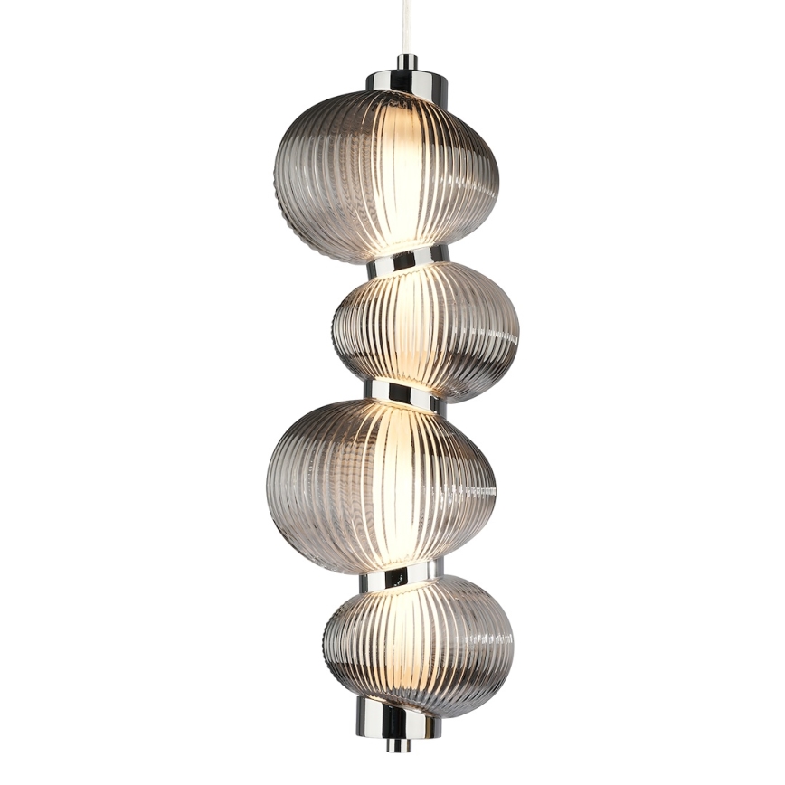 LED Пендел BOLLA LED/17W/230V Ø 16 см лъскав хром/опушен