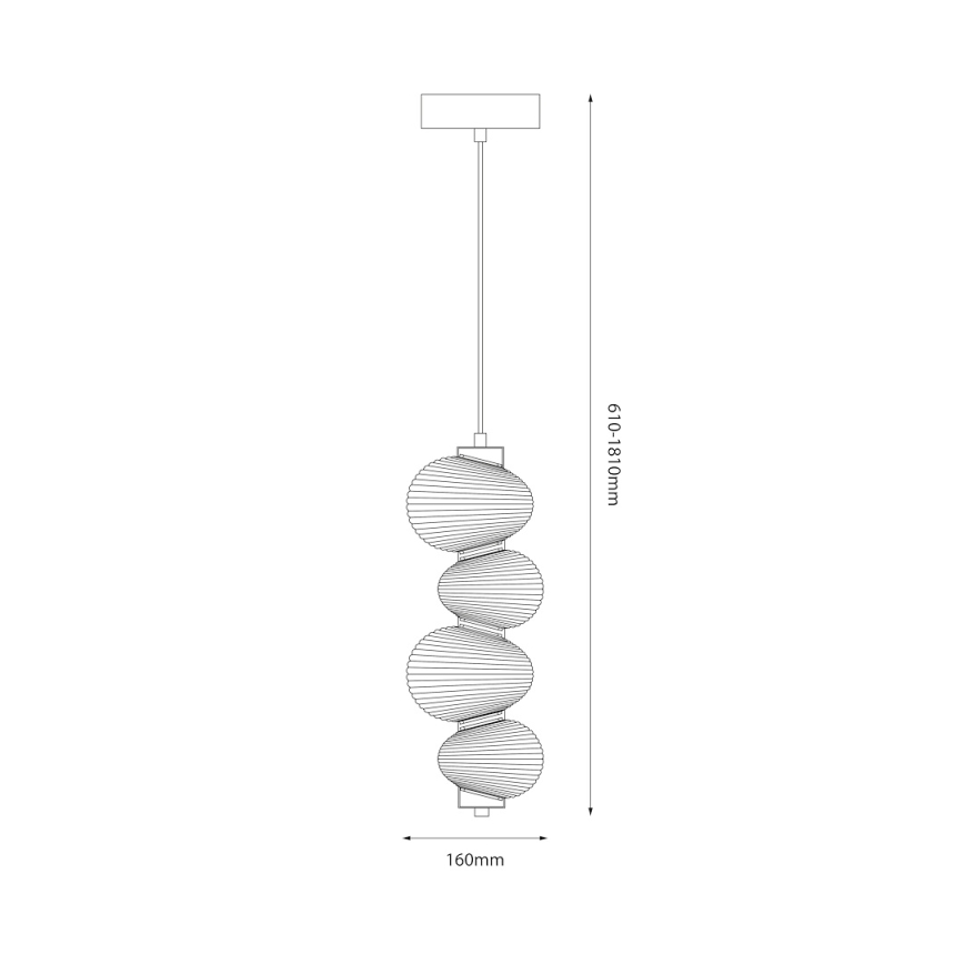 LED Пендел BOLLA LED/17W/230V Ø 16 см лъскав хром/опушен
