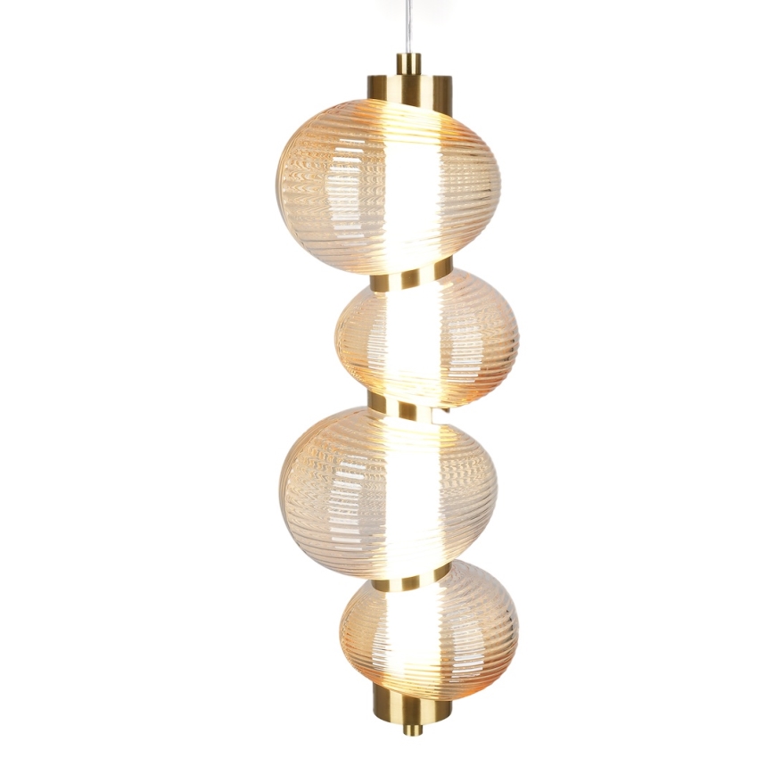 LED Пендел BOLLA LED/17W/230V Ø 16 см златист/опушен