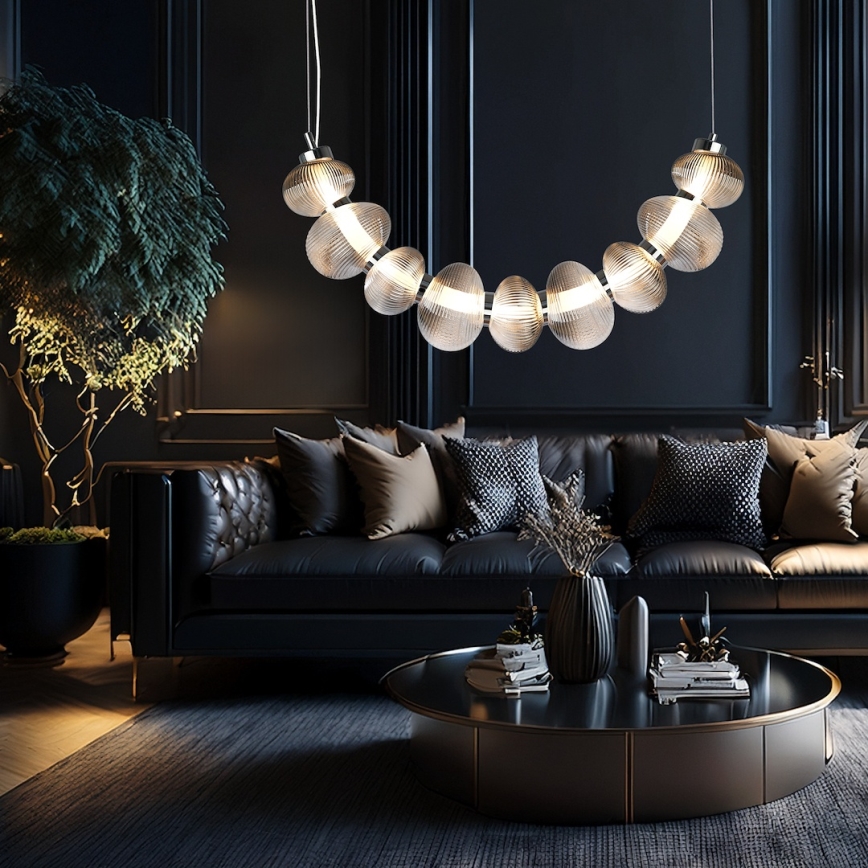 LED Пендел BOLLA LED/36W/230V лъскав хром/опушен