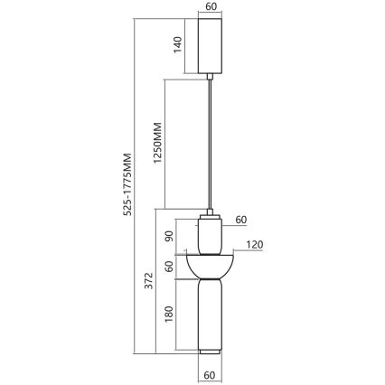 LED Пендел CAMPO LED/19W/230V