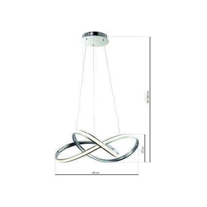 LED Пендел CAPPIO LED/36W/230V лъскав хром