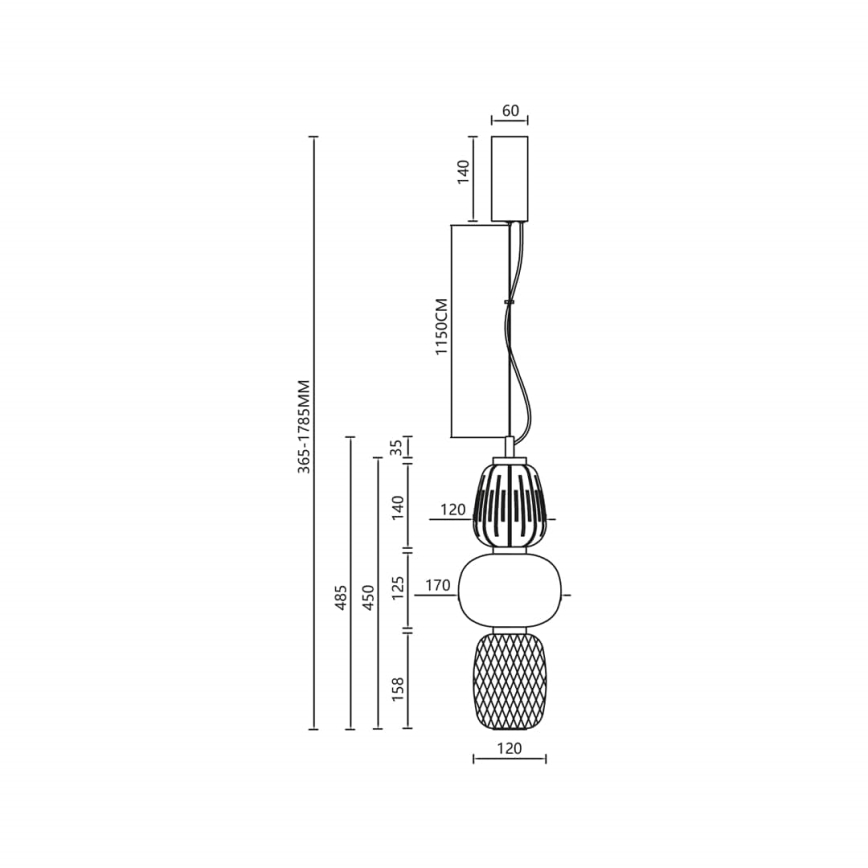 LED Пендел CARO LED/28W/230V златист