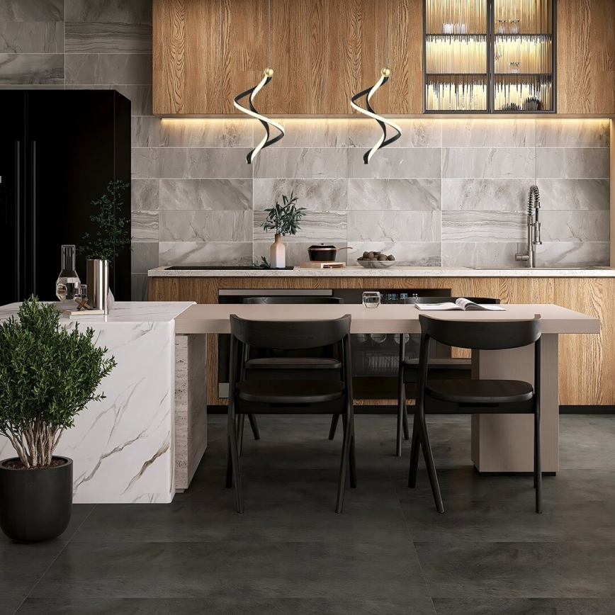 LED Пендел COLIA LED/19W/230V черен/златист