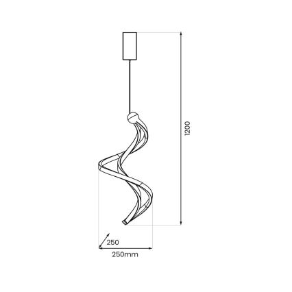 LED Пендел COLIA LED/19W/230V черен/златист