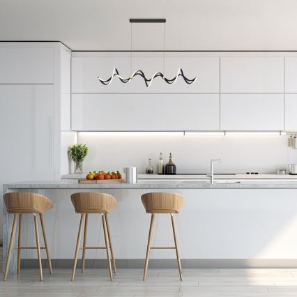 LED Пендел COLIA LED/55W/230V черен/златист