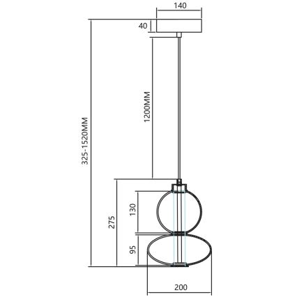 LED Пендел DAPHNE LED/12W/230V златист