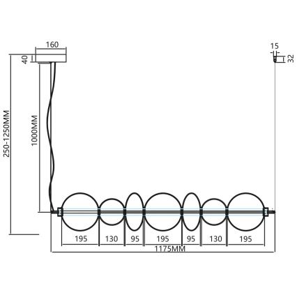 LED Пендел DAPHNE LED/40W/230V златист