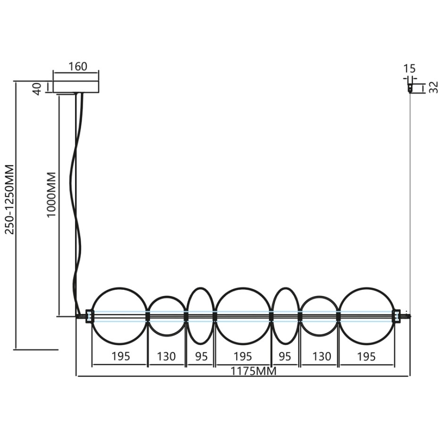 LED Пендел DAPHNE LED/40W/230V златист