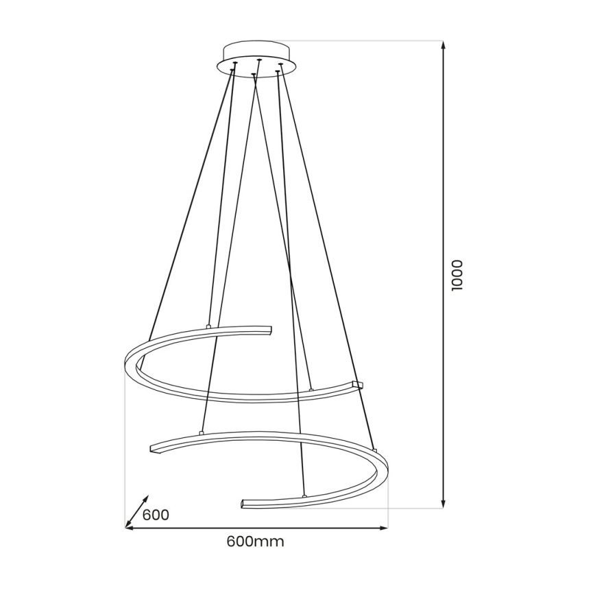 LED Пендел DOUBLEMOON LED/30W/230V черен