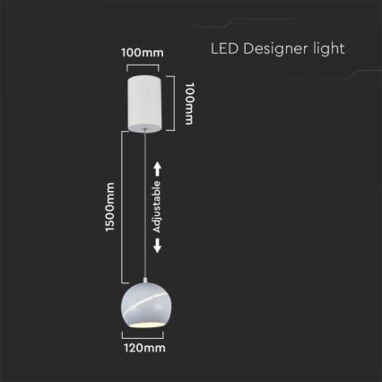 LED Пендел докосване LED/8,5W/230V 3000K бял
