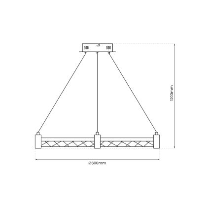 LED Пендел ELEGANCE LED/36W/230V Ø 60 см златист