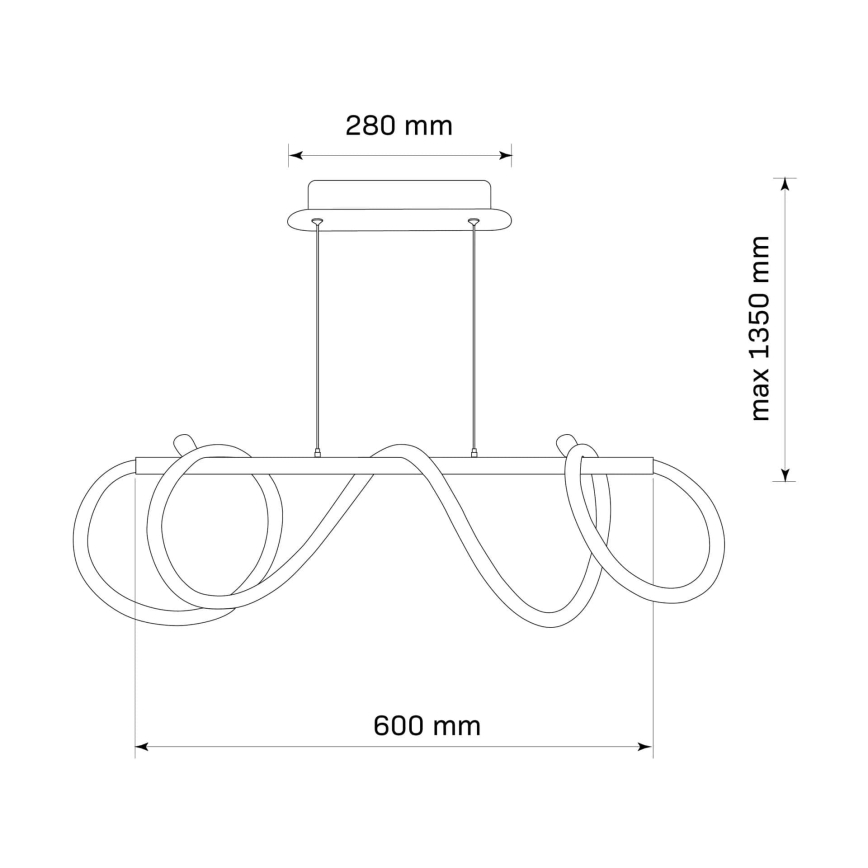 LED Пендел EMMA LED/38W/230V черен