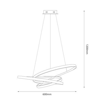 LED Пендел EMPOLI LED/55W/230V черен