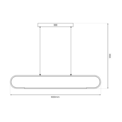 LED Пендел FRAME LED/42W/230V черен