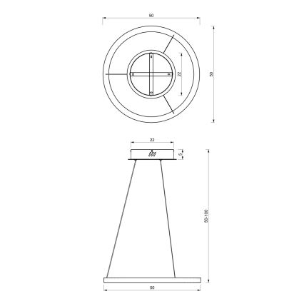 LED Пендел GALAXIA LED/26W/230V черен
