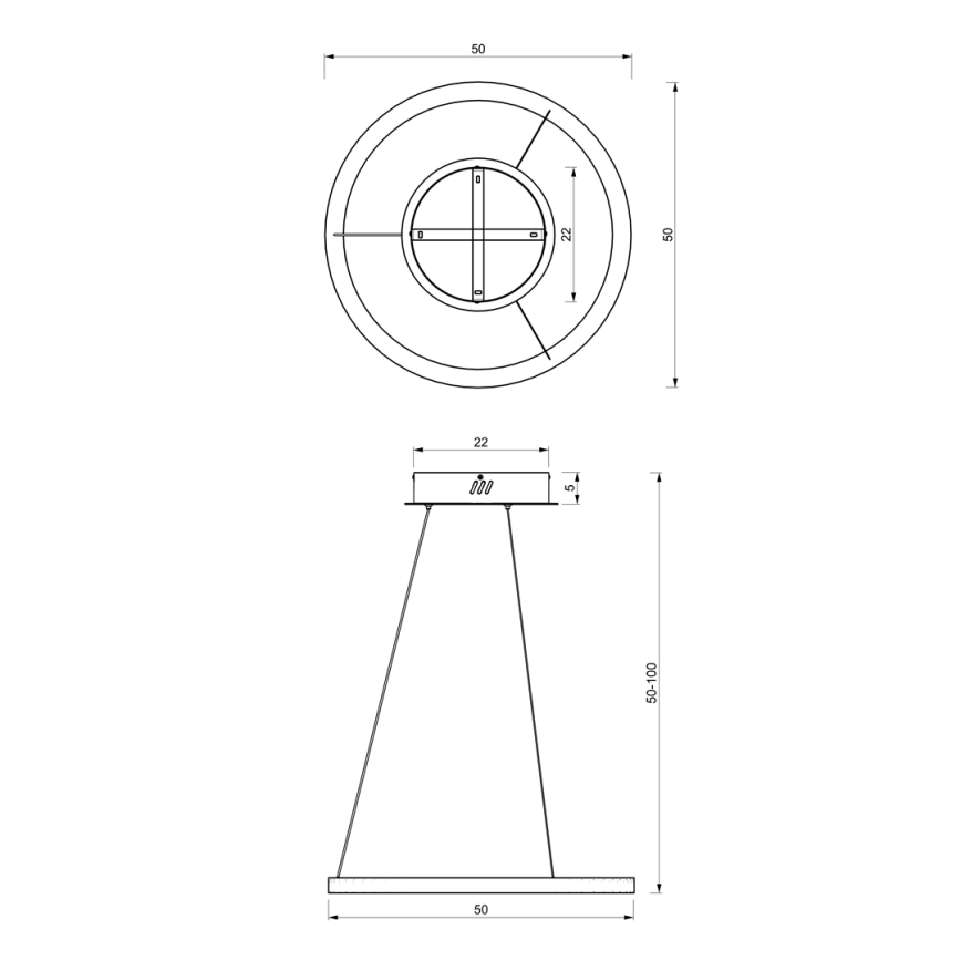 LED Пендел GALAXIA LED/26W/230V черен