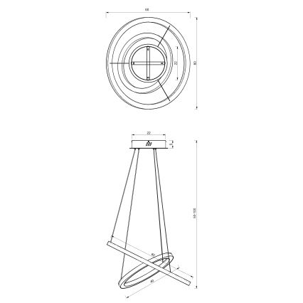 LED Пендел GALAXIA LED/46W/230V златист