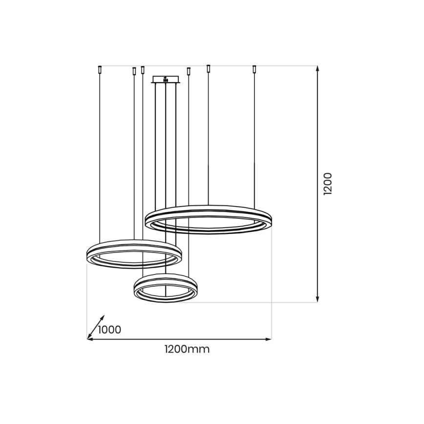 LED Пендел GRAVITY LED/108W/230V черен