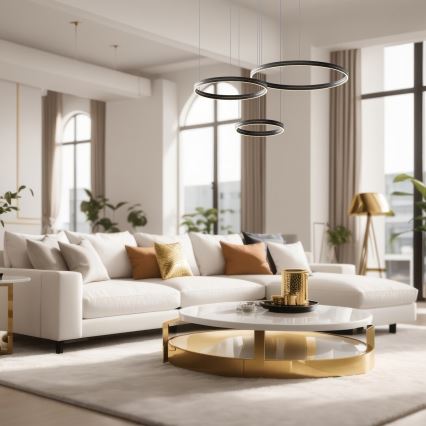 LED Пендел GRAVITY LED/108W/230V черен