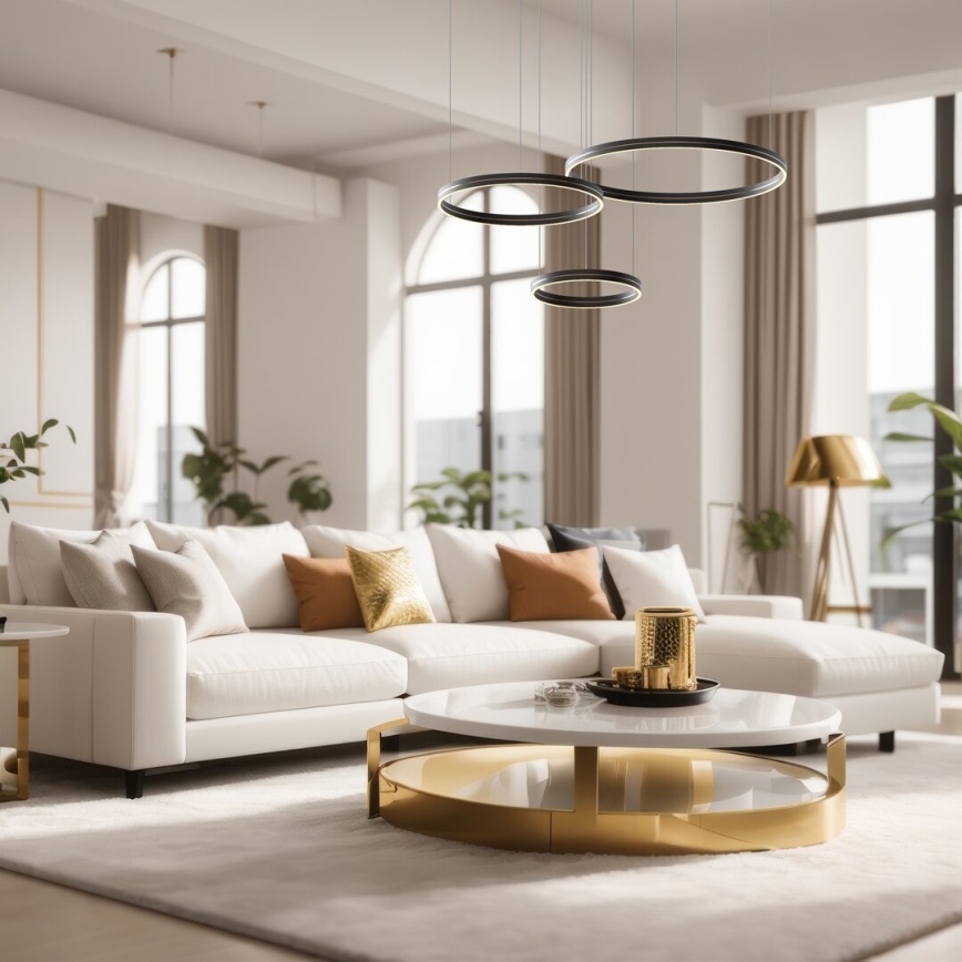 LED Пендел GRAVITY LED/108W/230V черен