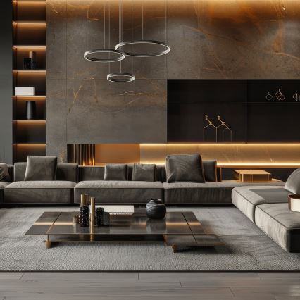 LED Пендел GRAVITY LED/108W/230V черен