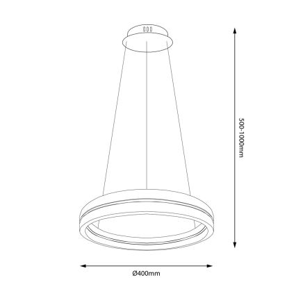 LED Пендел GRAVITY LED/36W/230V черен