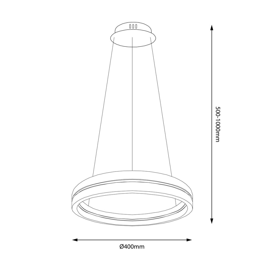 LED Пендел GRAVITY LED/36W/230V черен